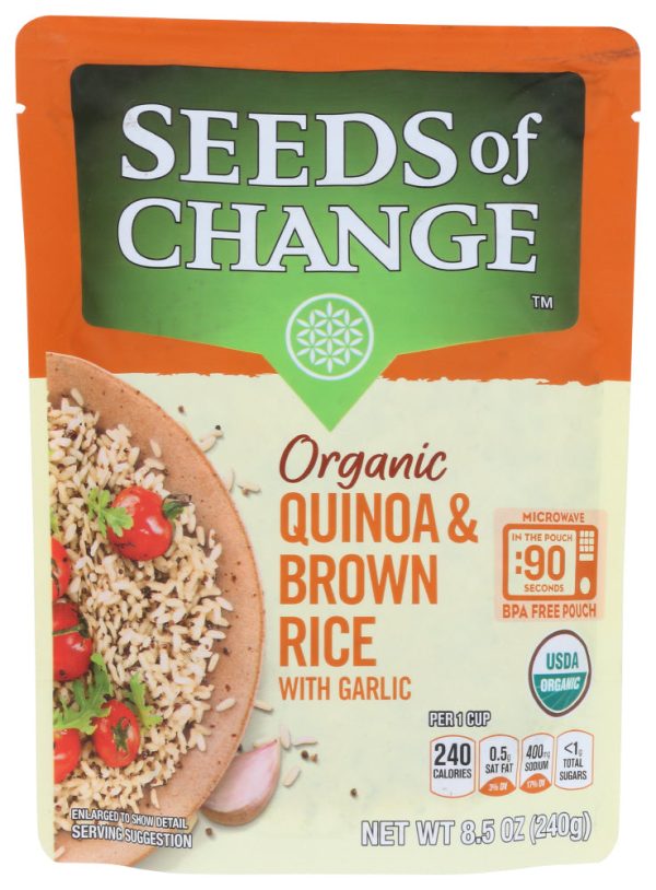 QUINOA & BROWN RICE SEEDS OF CHANGE W GAR HEAT&EAT   8.5 OZ   748404287947 Sale