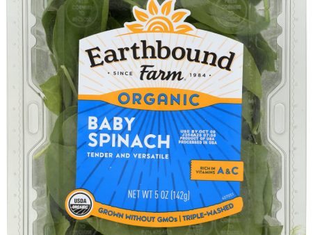 ORGANIC SPINACH, EARTHBOUND FARM   5 OZ   EA   032601900205 Hot on Sale