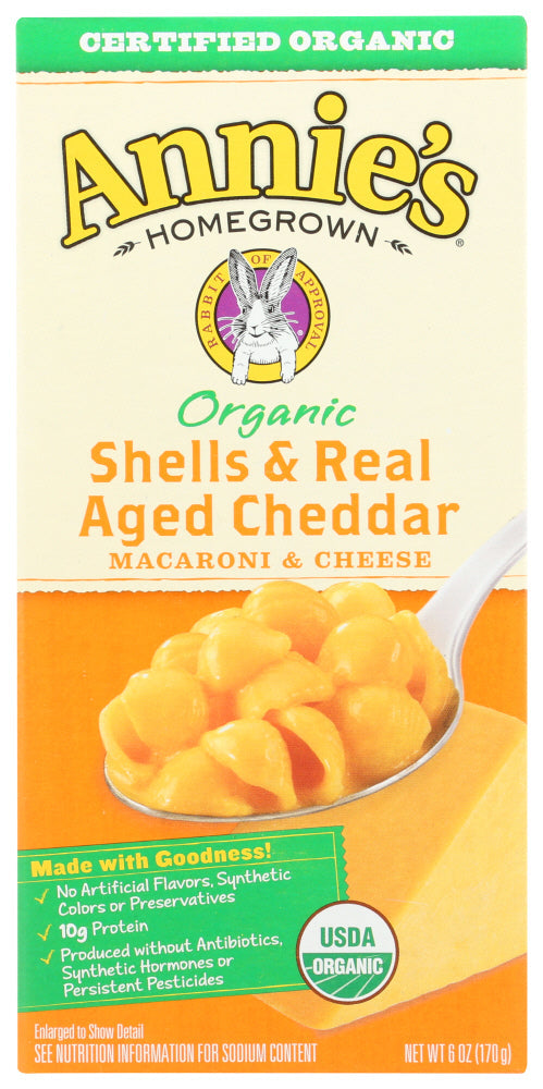 Anne s Homegrown Organic Shells & Real Aged Cheddar Macaroni & Cheese   6 OZ   13562300983 For Sale