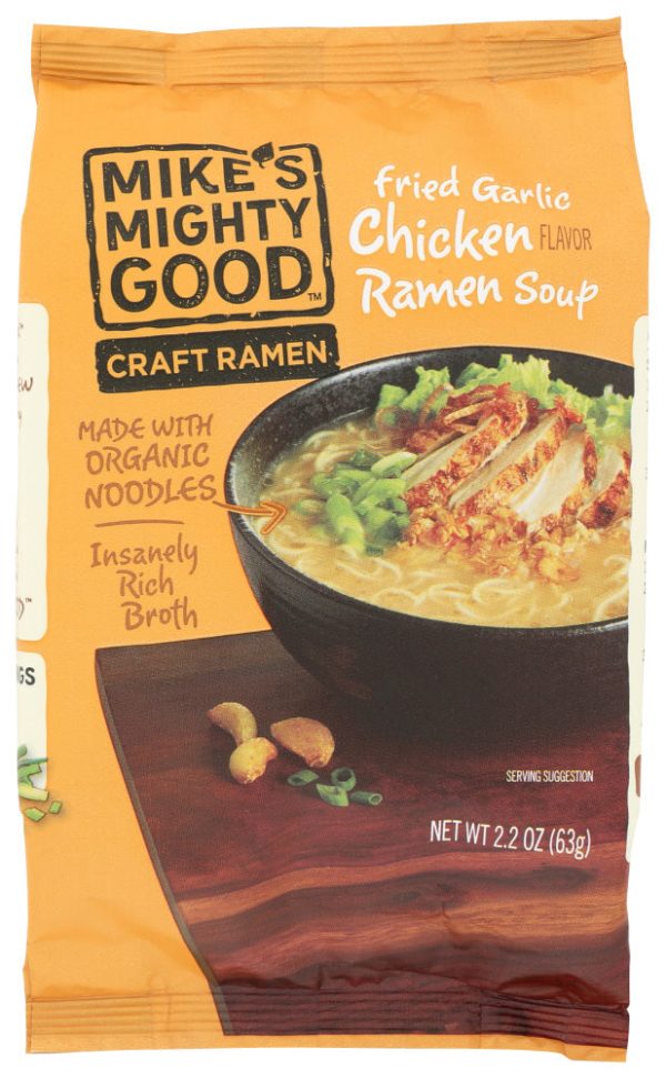 SOUP MIKE S MIGHTY GOOD RAMEN FRIED GARLIC CHICKEN ORGANIC   2.2 OZ   815677022022 Discount