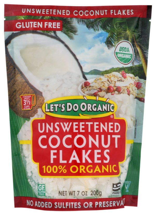 COCONUT LET S DO ORGANIC FLAKES   7 OZ   043182005227 Cheap