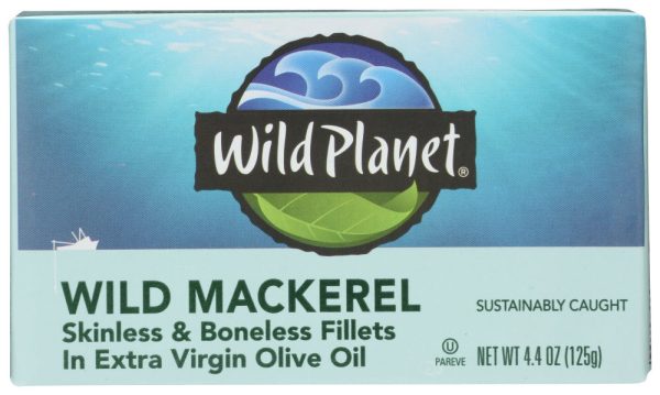 MACKEREL WILD PLANET FILLETS SKINLESS BONELESS   4.375 OZ   829696001265 Online Sale