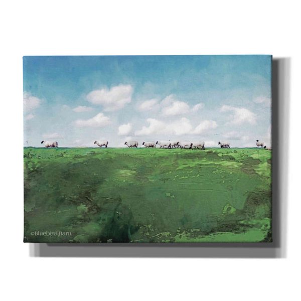 Distant Hillside Sheep by Day  by Bluebird Barn, Canvas Wall Art Discount