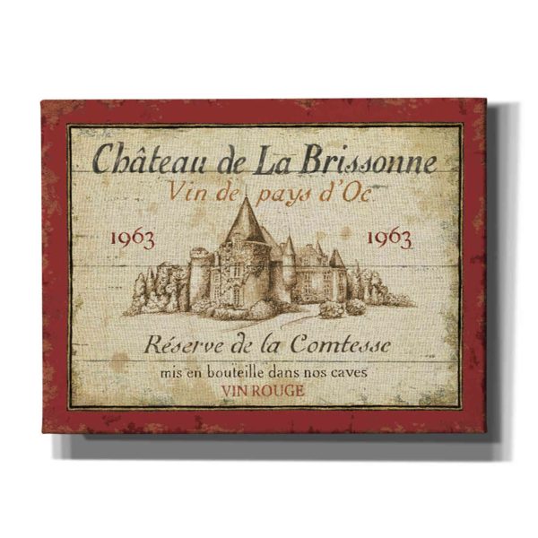 French Wine Label I  by Daphne Brissonet, Canvas Wall Art For Cheap