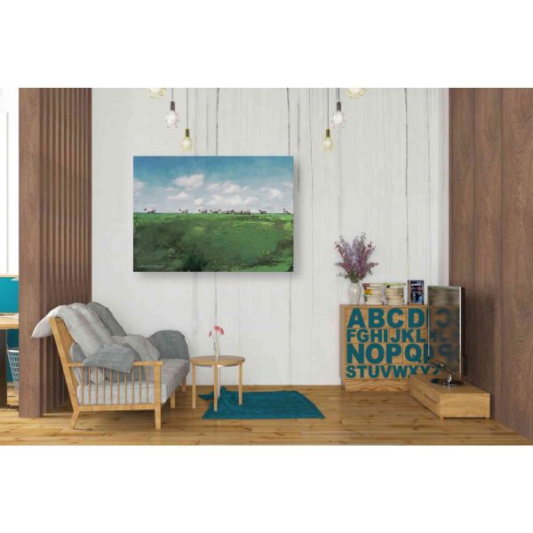 Distant Hillside Sheep by Day  by Bluebird Barn, Canvas Wall Art Discount