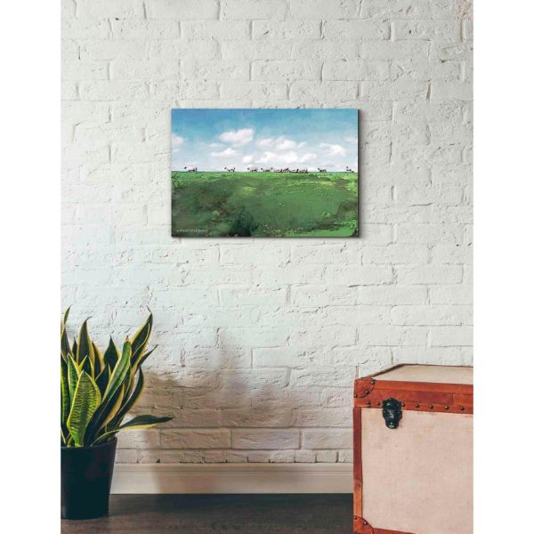 Distant Hillside Sheep by Day  by Bluebird Barn, Canvas Wall Art Discount