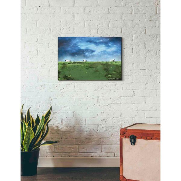 Distant Hillside Sheep by Night  by Bluebird Barn, Canvas Wall Art Online Sale