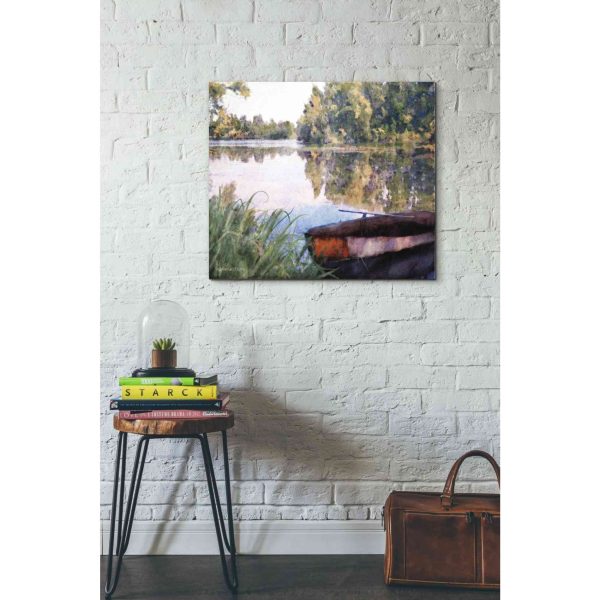 Rowboat Pond Landscape  by Bluebird Barn, Canvas Wall Art For Discount