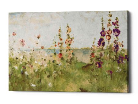 Hollyhocks by the Sea  by Cheri Blum, Canvas Wall Art Online Hot Sale