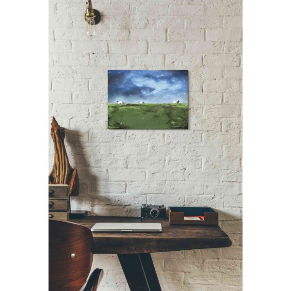 Distant Hillside Sheep by Night  by Bluebird Barn, Canvas Wall Art Online Sale