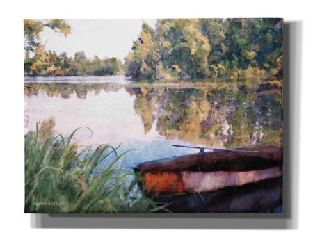 Rowboat Pond Landscape  by Bluebird Barn, Canvas Wall Art For Discount