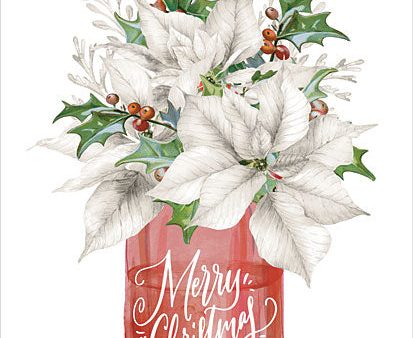 LET755 - Merry Christmas Poinsettias - 12x16 Supply