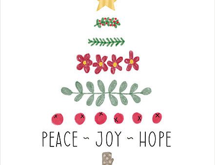 LAR570 - Peace, Joy, Hope Christmas Tree - 12x16 Cheap