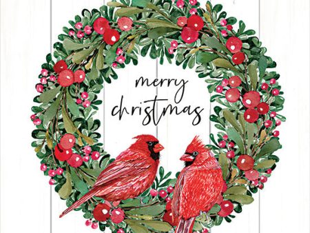 CIN3996 - Merry Christmas Cardinal Wreath - 12x12 on Sale